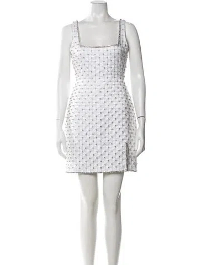 Pre-owned Khanums Patterned Mini Dress In White
