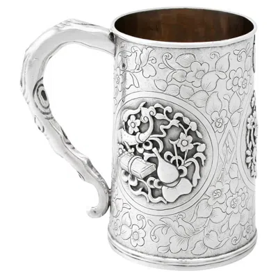 Pre-owned Khe Cheong Antique Chinese Export Silver Mug By , Qing Dynasty, 1850