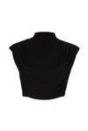 Khéla The Label Women's Black Boy Bye Draped Crop Top In Black