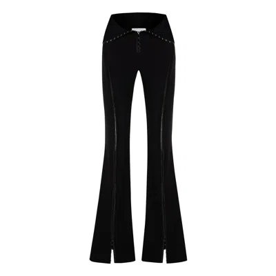Khéla The Label Women's Black Hooked Up Flared Pants