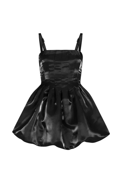 Khéla The Label Women's Black Straight To Heaven Shiny Balloon Dress