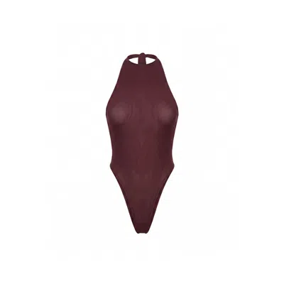 Khéla The Label Women's Brown Don't Stare Mesh Bodysuit