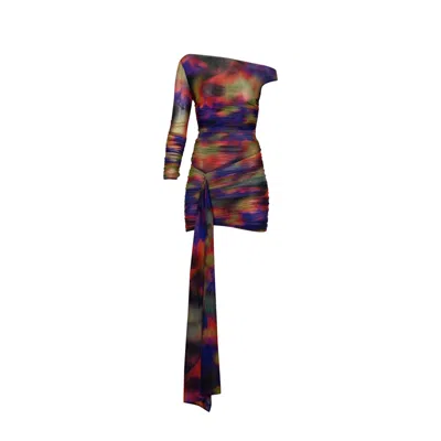 Khéla The Label Women's Corrupt Cosmo One Shoulder Printed Mini Dress In Black