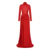Khéla The Label Women's Dare Me Mix Fabric Red Gown In Red