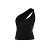 Khéla The Label Women's Exit Strategy One Shoulder Black Beaded Top In Black