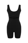 Khéla The Label Women's Feline One-piece Stretch Fitted Bodysuit Black In Black