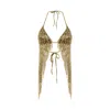 Khéla The Label Women's Gold Digger Beaded Top In Gold In Gold
