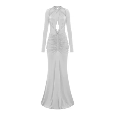 Khéla The Label Women's Grey Black Tie Rebel Dress In Pearl In Grey