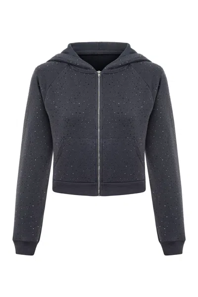Khéla The Label Women's Grey Stellar Crystal Hoodie