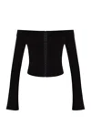 Khéla The Label Women's Hooked Up Black Off Shoulder Top With Hook And Eye Closure In Black