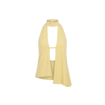 Khéla The Label Women's Keep Watching Top In Butter Yellow In Black