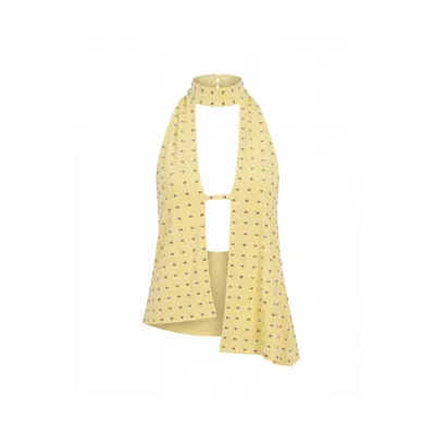 Khéla The Label Women's Keep Watching Top In Butter Yellow Studded