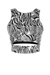 Khéla The Label Women's Peekaboo Stretch Halter Bra Zebra