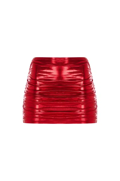Khéla The Label Women's After Party Metallic Skirt In Red