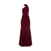 Khéla The Label Women's Red Midnight Mingle Burgundy Jersey Gown With Godets In Red