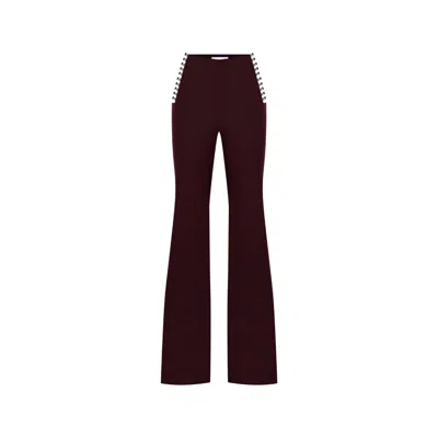 Khéla The Label Women's Red Power Trip Cutout Pants In Merlot