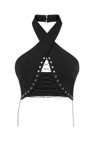 Khéla The Label Women's Scandalous Bandeu Lace Up Top In Black
