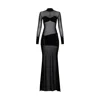 Khéla The Label Women's Sheer Scandal Long Sleeve Mesh Maxi Dress In Black In Black