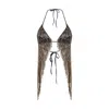 Khéla The Label Women's Silver Gold Digger Beaded Top In Chrome In Silver