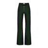 Khéla The Label Women's Unhinged Green Navy Denim Pants In Green