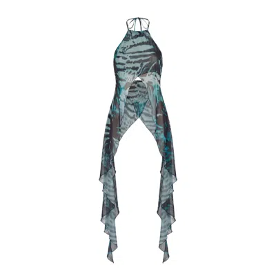 Khéla The Label Women's Who Is She Top In Green Animal Print