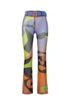 Khéla The Label Women's Yellow / Orange Tainted Flower Mesh Pants In Orange In Yellow/orange