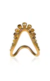 Khepri 18k And 22k Yellow Gold Crown Vanki Diamond Ring