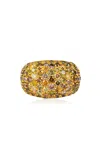 Khepri 18k And 22k Yellow Gold Diamond 6 Row Pinky Ring