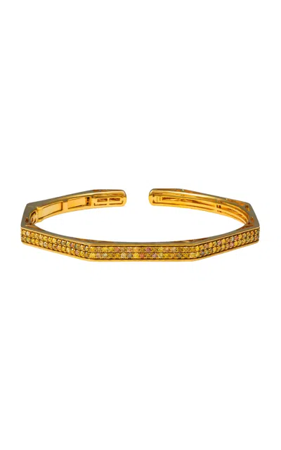 Khepri 18k And 22k Yellow Gold Diamond Bangle