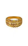 Khepri 18k And 22k Yellow Gold Diamond Stardust Ring