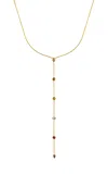 Khepri Fancy Color 18k Yellow Gold Diamond Lariat Necklace