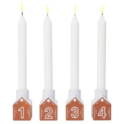 Pre-owned Kähler Gingerbread Advent Candleholder - Scandinavian Ceramic Design In Gray