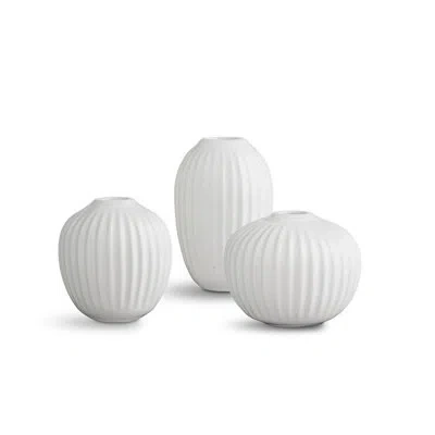 Kähler Hammershøi 3 Piece Earthenware Table Vase Set In White