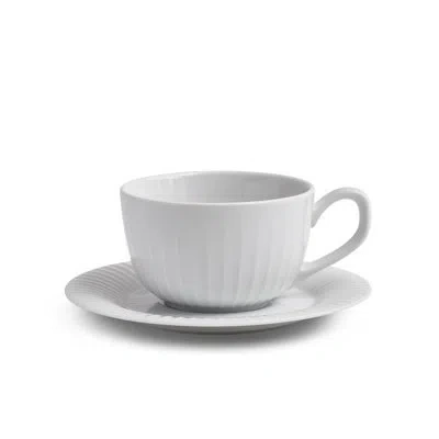 Kähler Hammershoi Coffee Cup With Matching Saucer, White, 8.5 oz