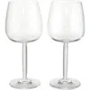 Kähler Kahler Hammershøi Set Of 2 Red Wine Glasses In Clear