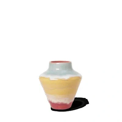Kähler Poppery Vase H 4.7" Pink/mint/yellow In Rose
