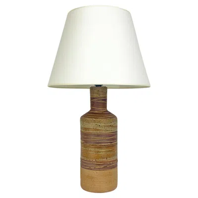 Pre-owned Kähler Tall Ceramic Table Lamp Tue Poulsen Denmark Stoneware Natural Brown Earth Colors