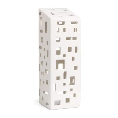 Kähler Urbania 8.7" Ceramic Tabletop Lantern Candle Holder In White