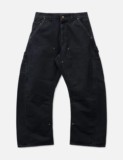 Khoki 3d Cutting Painter Pants In Black