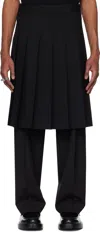 Khoki Black Skirt-layered Trousers In Black