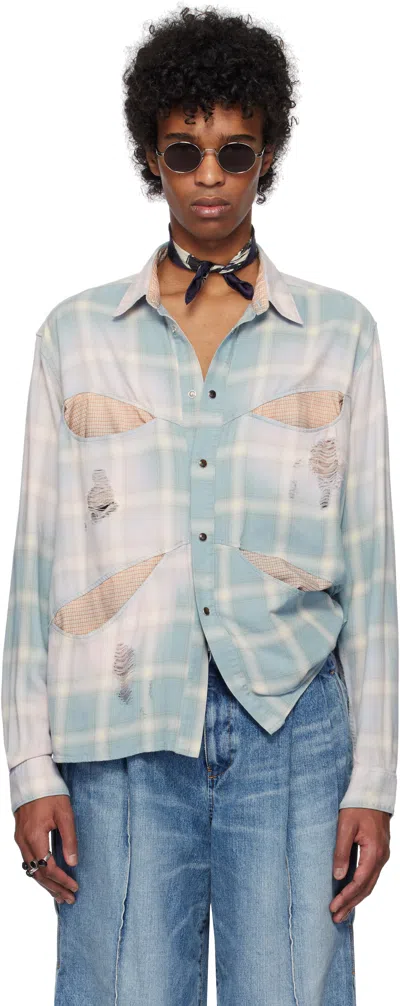 Khoki Blue Vintage-effect Shirt