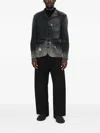 Khoki Button Distressed Jacket In Black