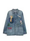 Khoki Button-up Denim Jacket In Blue