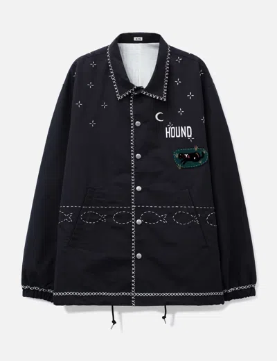 Khoki Cross-stitch Coach Jacket In Black