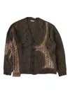 Khoki Distressed Lace Cardigan In Brown