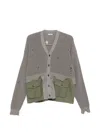 Khoki Distressed Pocket Cardigan In Multi