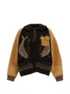 INTARSIA-KNIT PANELLED CARDIGAN