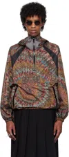 Khoki Multicolor American Quilts-print Pull-over Jacker In Black