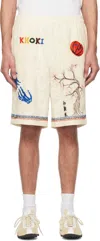 Khoki Off-white Hand Embroidered-design Shorts In White