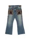PATCHWORK CHECK-PATTERN JEANS
